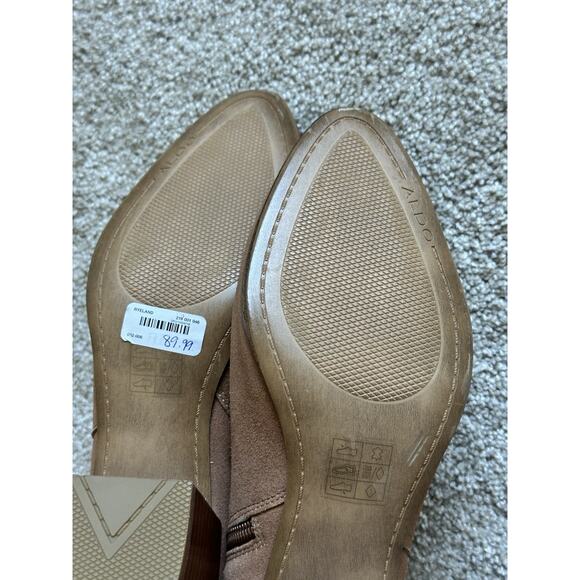 ALDO Suede Leather Cognac Heel Boots 2” Size 10 Classic Dress - Picture 8 of 11
